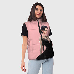 Женский жилет Girl in black dress - pink, цвет: 3D-светло-серый — фото 2