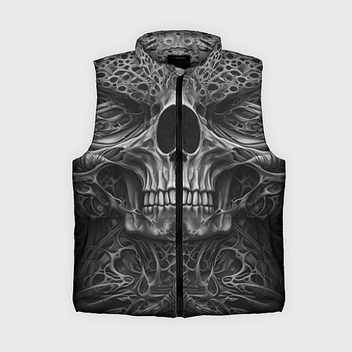 Женский жилет Череп в стиле Гигера / 3D-Светло-серый – фото 1