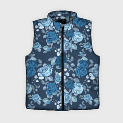 Женский жилет Голубые розы паттерн