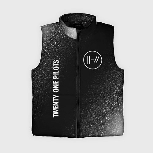 Женский жилет Twenty One Pilots glitch на темном фоне: надпись, / 3D-Черный – фото 1