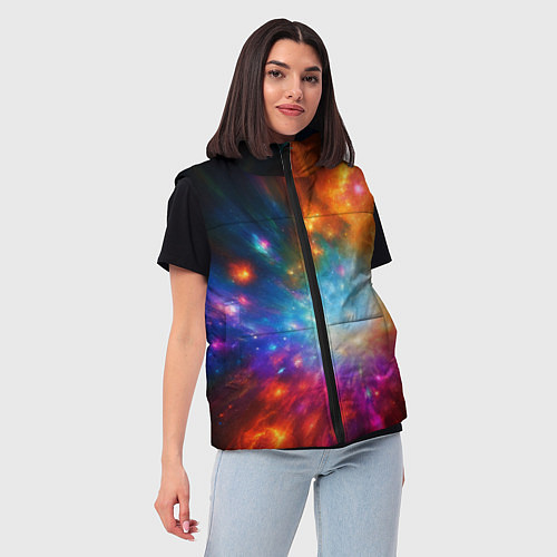 Женский жилет Космическая многомерность / 3D-Красный – фото 3