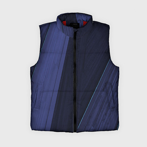 Женский жилет Синие и тёмные полосы / 3D-Красный – фото 1