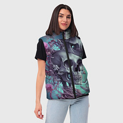 Женский жилет Кости и медузы, цвет: 3D-черный — фото 2
