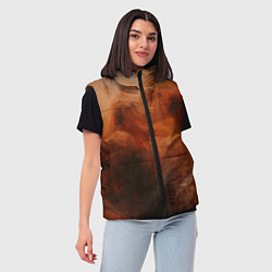 Женский жилет Оранжевый абстрактный дым, цвет: 3D-черный — фото 2