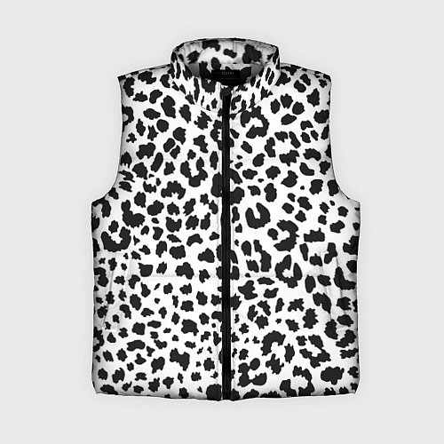 Женский жилет Черные леопардовые пятна / 3D-Светло-серый – фото 1