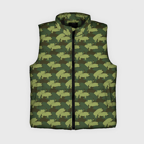 Женский жилет Свиньи 18 камуфляж / 3D-Черный – фото 1