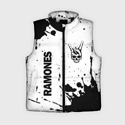 Женский жилет Ramones и рок символ на светлом фоне, цвет: 3D-черный