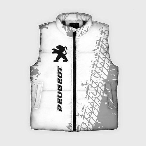Женский жилет Peugeot speed на светлом фоне со следами шин: по-в / 3D-Черный – фото 1