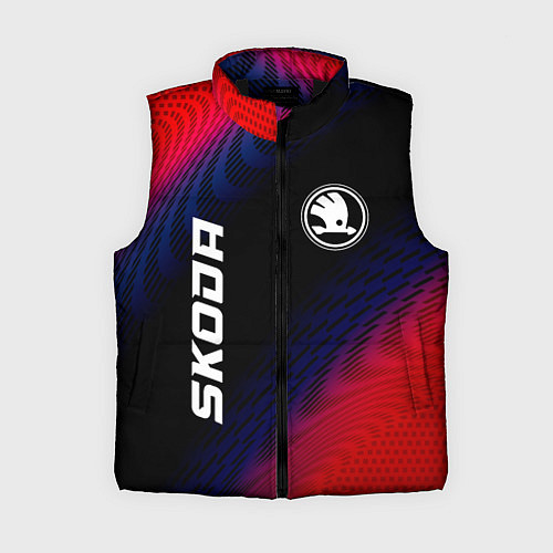 Женский жилет Skoda красный карбон / 3D-Черный – фото 1