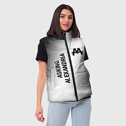 Женский жилет Asking Alexandria glitch на светлом фоне: надпись,, цвет: 3D-черный — фото 2