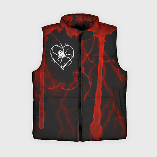 Женский жилет Гранж, разводы и паук / 3D-Красный – фото 1