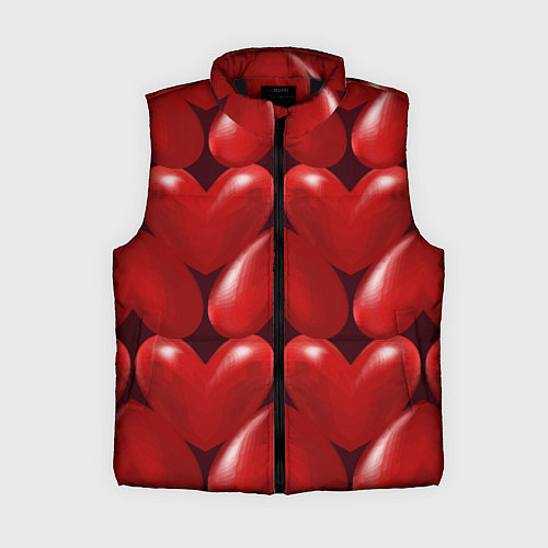 Женский жилет Red hearts / 3D-Черный – фото 1