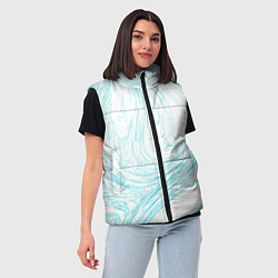 Женский жилет Абстракция бело-голубой, цвет: 3D-светло-серый — фото 2
