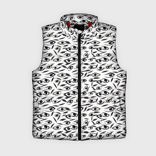 Женский жилет Море глаз на белом фоне / 3D-Красный – фото 1