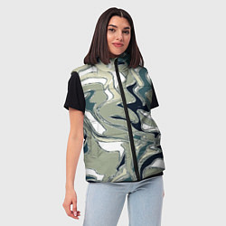 Женский жилет Абстракция оливковый, цвет: 3D-светло-серый — фото 2