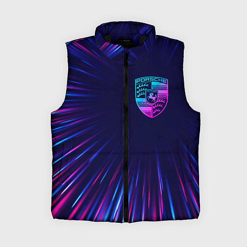 Женский жилет Porsche neon speed lines / 3D-Черный – фото 1