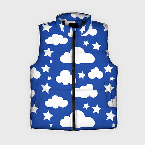 Женский жилет Облака и звёздочки / 3D-Черный – фото 1