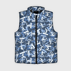 Женский жилет Сноубордист и Лыжник - камуфляж, цвет: 3D-черный