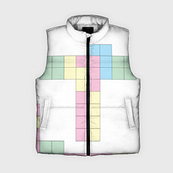 Женский жилет Тетрис буква т падающие блоки, цвет: 3D-светло-серый