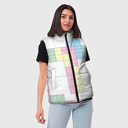 Женский жилет Тетрис буква т падающие блоки, цвет: 3D-светло-серый — фото 2