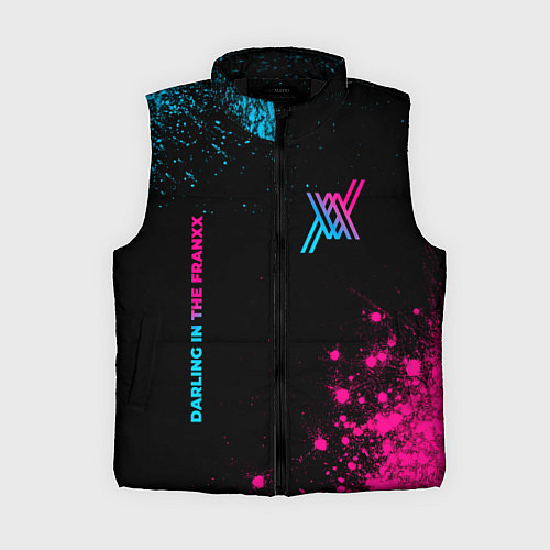 Женский жилет Darling in the FranXX - neon gradient: надпись, си / 3D-Черный – фото 1