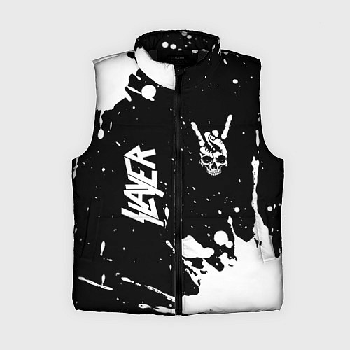 Женский жилет Slayer и рок символ на темном фоне / 3D-Черный – фото 1