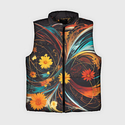 Женский жилет Цветущий взрыв, цвет: 3D-черный