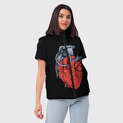 Женский жилет Сердце гараната, цвет: 3D-черный — фото 2