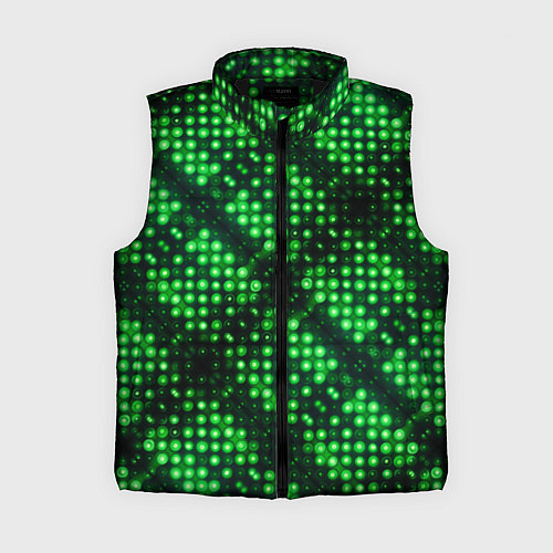 Женский жилет Яркие зеленые точки / 3D-Черный – фото 1