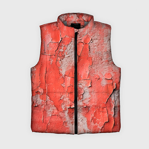 Женский жилет Красные и серые трещины / 3D-Светло-серый – фото 1