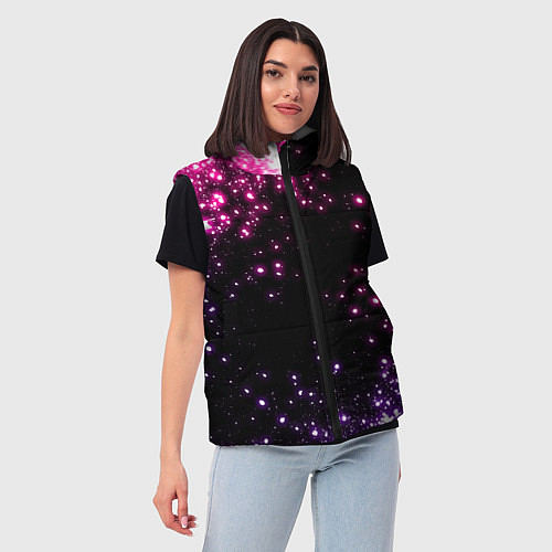 Женский жилет Неоновые звезды - neon / 3D-Красный – фото 3