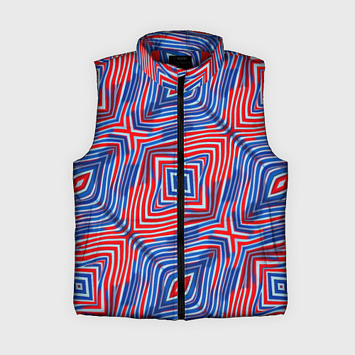 Женский жилет Красно-синие абстрактные полосы / 3D-Красный – фото 1