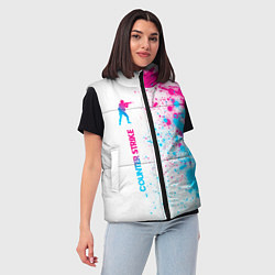 Женский жилет Counter Strike neon gradient style: по-вертикали, цвет: 3D-черный — фото 2