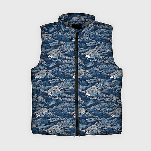 Женский жилет Темные волны / 3D-Светло-серый – фото 1