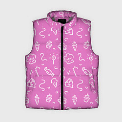 Женский жилет Розовые сладости, цвет: 3D-светло-серый