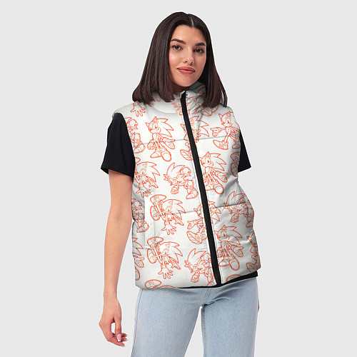 Женский жилет Паттерн Sonic / 3D-Красный – фото 3