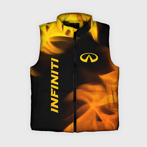 Женский жилет Infiniti - gold gradient: надпись, символ / 3D-Черный – фото 1