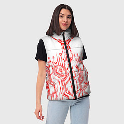 Женский жилет Киберпанк-red, цвет: 3D-красный — фото 2