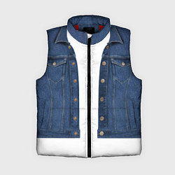 Женский жилет Джинсовая куртка, цвет: 3D-красный