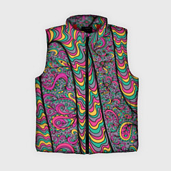 Женский жилет Цветочно-бензиновый узор