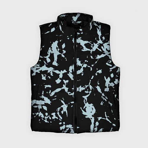 Женский жилет Абстракция черно-голубой / 3D-Черный – фото 1