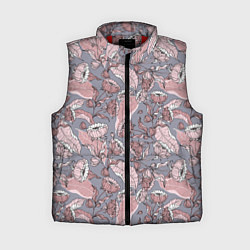 Женский жилет Нежный цветочный принт, листья