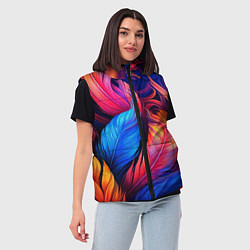 Женский жилет Экзотические перья, цвет: 3D-светло-серый — фото 2