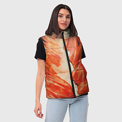 Женский жилет Бежевые и красные краски, цвет: 3D-светло-серый — фото 2