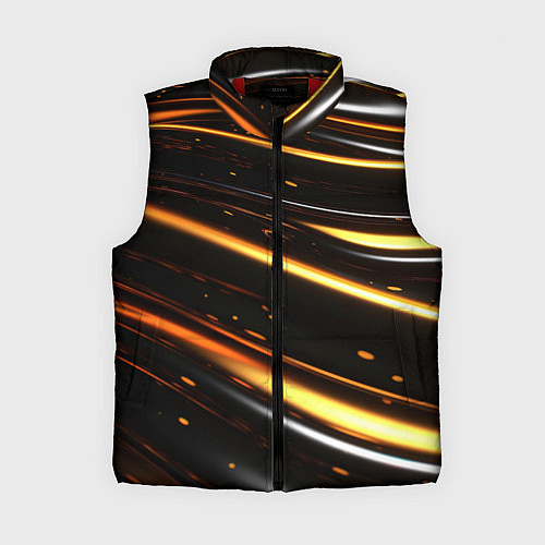 Женский жилет Золотые плавные линии / 3D-Красный – фото 1