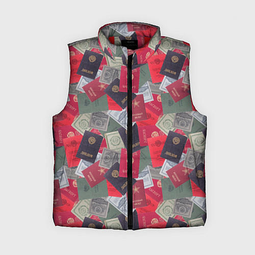 Женский жилет Документы Советского Союза / 3D-Красный – фото 1