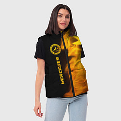Женский жилет Mercedes - gold gradient: по-вертикали, цвет: 3D-черный — фото 2