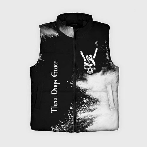 Женский жилет Three Days Grace и рок символ на темном фоне / 3D-Черный – фото 1