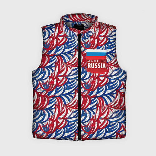 Женский жилет Флаг России и узоры / 3D-Светло-серый – фото 1