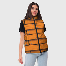 Женский жилет Оранжевый забор, цвет: 3D-черный — фото 2